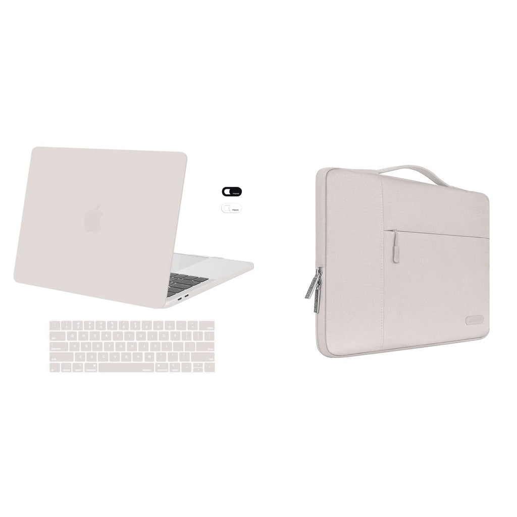 MOSISO Compatible with MacBook Pro 13 inch Case 2020-2016 Release A2338 M1 A2289 A2251 A2159 A1989 A1706 A1708, Plastic Hard Shell&Multifunctional Sleeve Bag&Keyboard Cover&Webcam Cover, Rock Gray