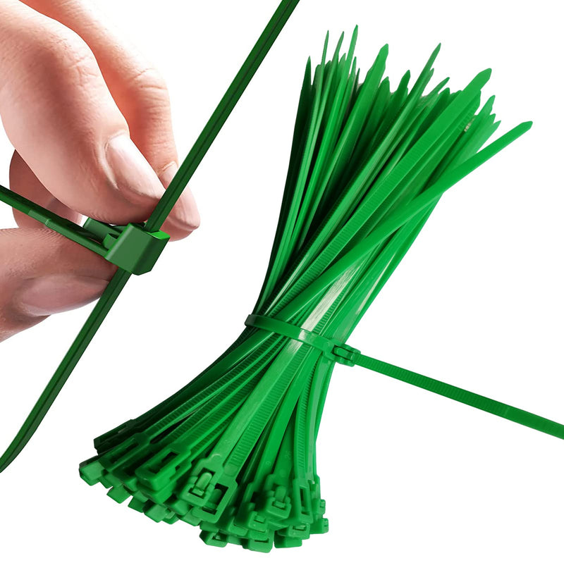 Releasable Reusable Zip Ties 8 inch Heavy Duty Zip Tie Green Cable Ties Reusable 100 Pack 50lb Tensile Strength Nylon Cable Wire Ties for Multi-Purpose Use Indoor And Outdoor Plastic Tie Wire green zip ties 8 inch