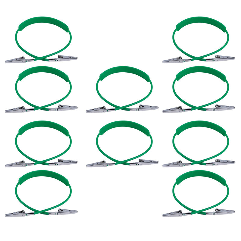 JMU Dental Bib Clips Autoclavable 10 Pcs, Silicone Bib Holder Clips Individually Wrapped Napkin Clips, Green