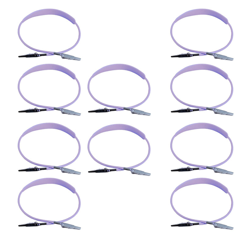 Dental Bibs Clips 10 Pcs, JMU Autoclavable Silicone Bib Clips Individually Wrapped for Napkin Towel Tattoo, Purple