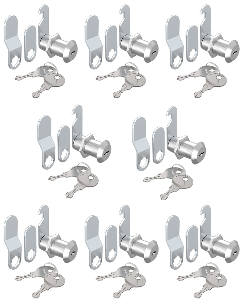 Cabinet Lock, ROFMAPLE 8 Packs 1-1/8Inch 30mm Keyed Different Cam Lock Secure Important Files and Drawers, Diecast Stainless Steel for Cabinet Cupboards File Drawer Mailbox Tool Box Dresser