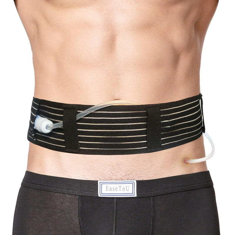 Soft Breathable Peritoneal Dialysis Belt Adjustable PD Catheter Holder Accessories Discreet for Safety Secure Transfer Set Peg Feeding Tube Supplies Men Women Black Large Large 35-49 Inch (Pack of 1)