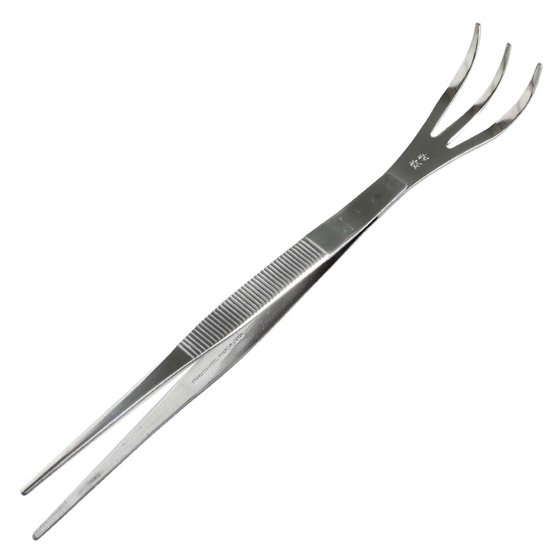 Wazakura 2 in 1 Bonsai Tweezers with Root Rake in Stainless Steel Made in Japan 8.6in (220mm), Professional Bonsai Tool, Japanese Precision Gardening Tongs for Plants Stainless Steel Tweezers with Rake