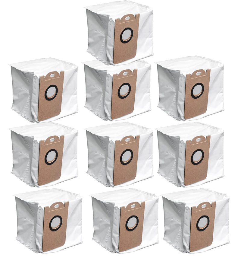 10 Pcs Leakproof Dedicated Large Capacity Dust Bag for Proscenic M7 Pro,Kyvol Cybovac S31, For Uoni V980 Plus Q6, For Neabot N1 N1P Robot Vacuum Cleaner Leakproof Dedicated Dust Bags Replacement Accessories Parts