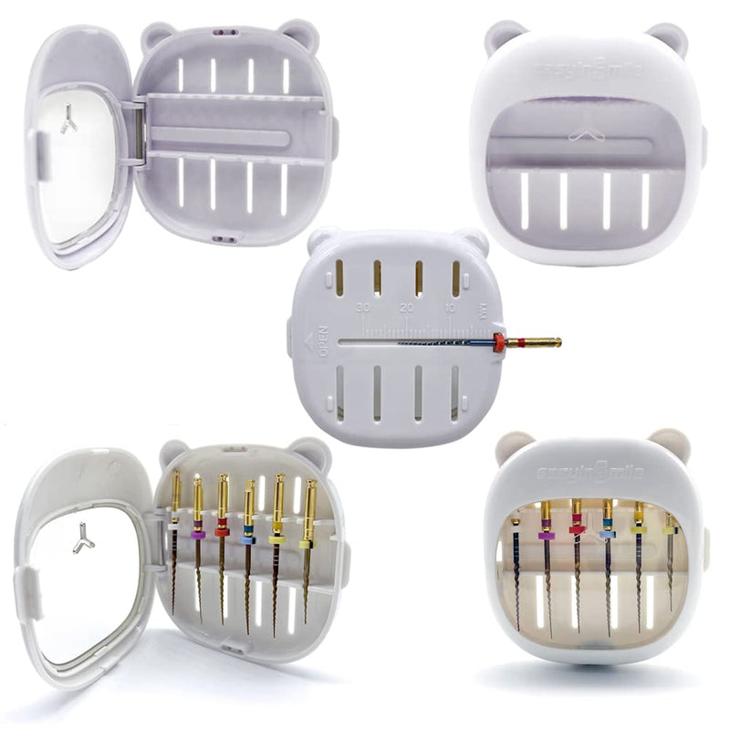 SNAWOP Dental Disinfection Box 5PCS Endodontic File Organizer Case with Endo File Measure Root Canal File Holder with Measuring Ruler