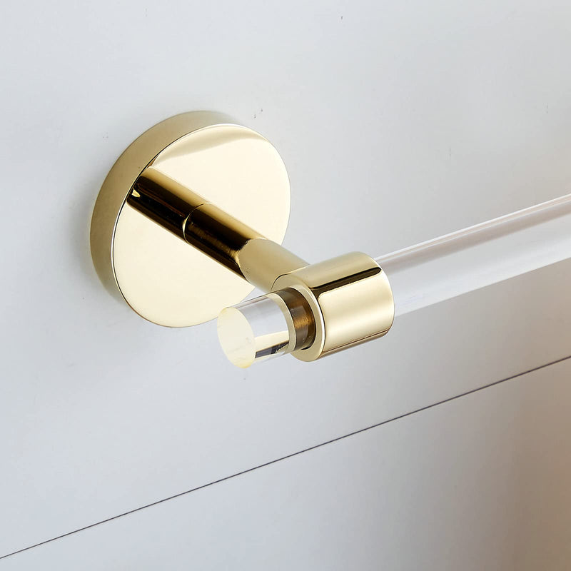 Acrylic Gold Towel Bar Towel Rack 16 inch for Bathroom,Wall Mounted Towel Holder Towel Hanger Modern SHUNLI 40cm