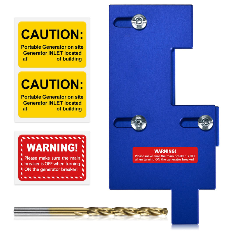 LATING Anodized Generator Interlock Kit for General Electric with a Single Vertical Throw Main Panels, 2 1/2 Inches Spacing, Blue