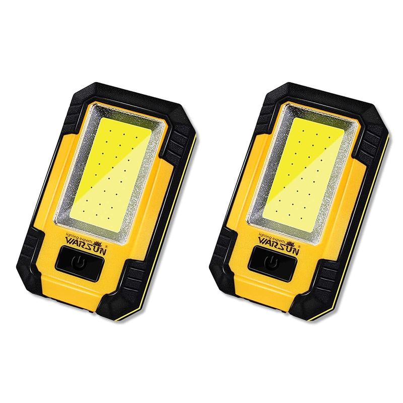WARSUN Led Work Lights Rechargeable Magnetic Portable Work Light 30w 1200 Lumens for Camping Car Repairing (Yellow+Yellow) Yellow+Yellow