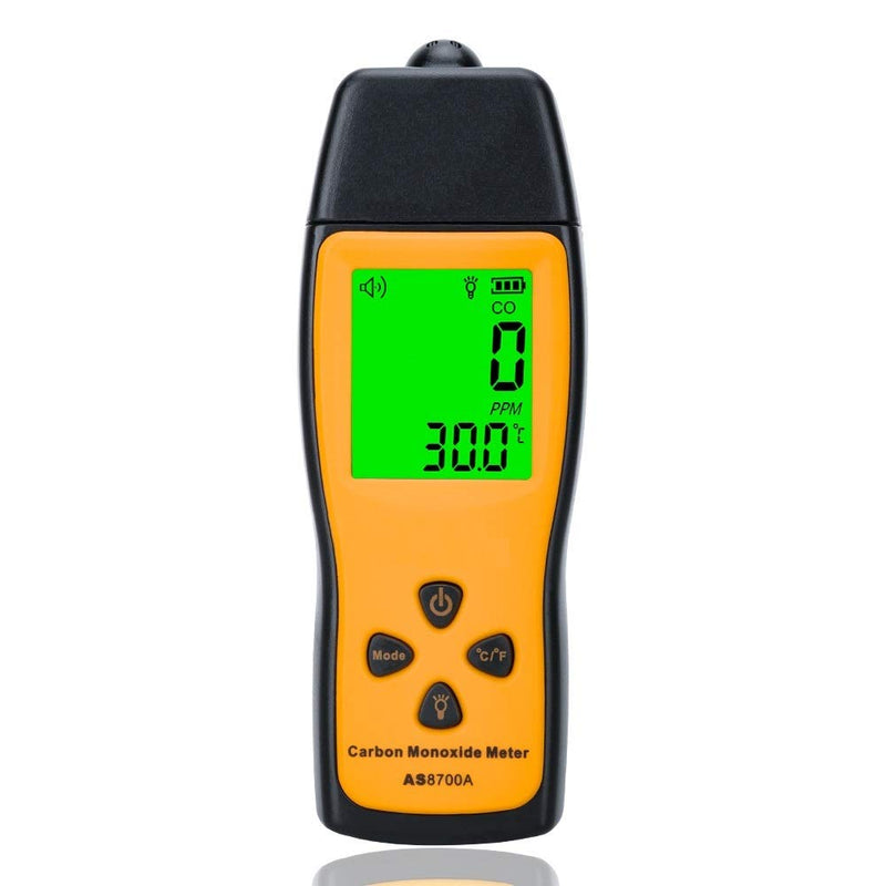 Handheld Carbon Monoxide Meter, Portable CO Gas Leak Detector, Gas Monitor Tester 0～1000ppm, 1PPM Resolution(No Battery Included)