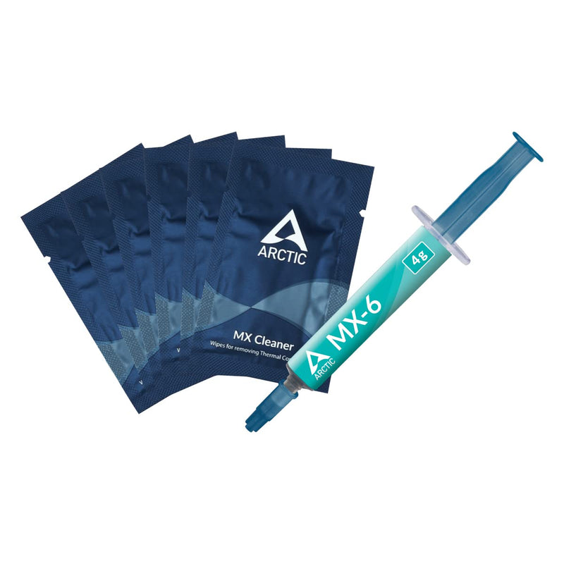 ARCTIC MX-6 (4 g, incl. 6 MX Cleaner) - Ultimate Performance Thermal Paste for CPU, Consoles, Graphics Cards, laptops, Very high Thermal Conductivity, Long Durability, Non-Conductive, Non-capacitive 4 g, inkl. 6 MX Cleaner