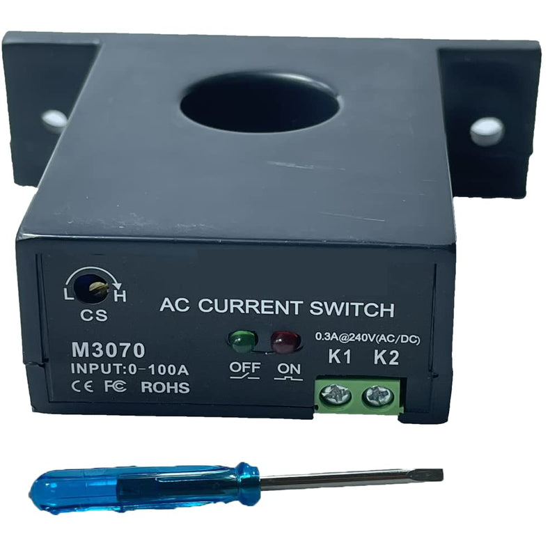 Current Sensing Relay AC Current Sensing Switch 0-100A Normally Open Amp Sensor Monitoring Relay (M3070) M3070