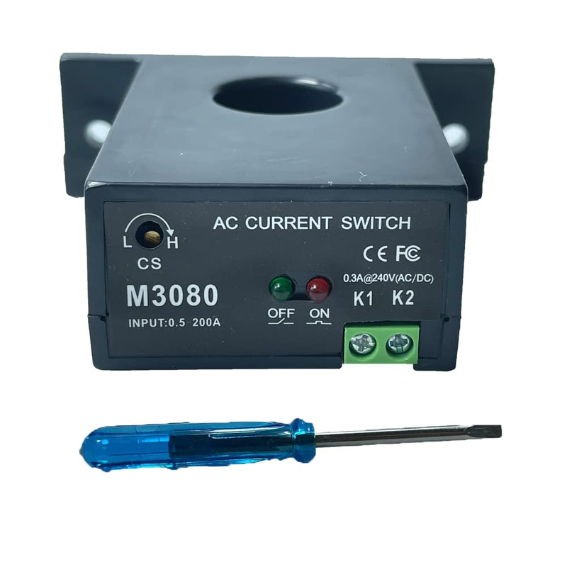 Current Sensing Relay AC Current Sensing Switch 0-200A Normally Open Amp Sensor Monitoring Relay (M3080) M3080