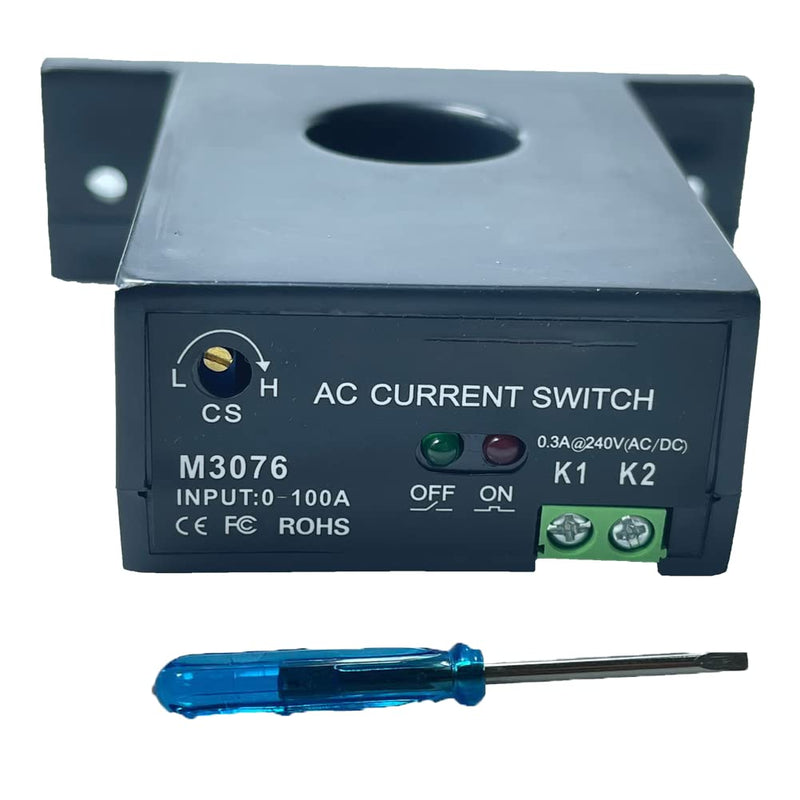 Current Sensing Relay AC Current Sensing Switch 0-100A Normally Opned Amp Sensor Monitoring Relay (M3076) M3076