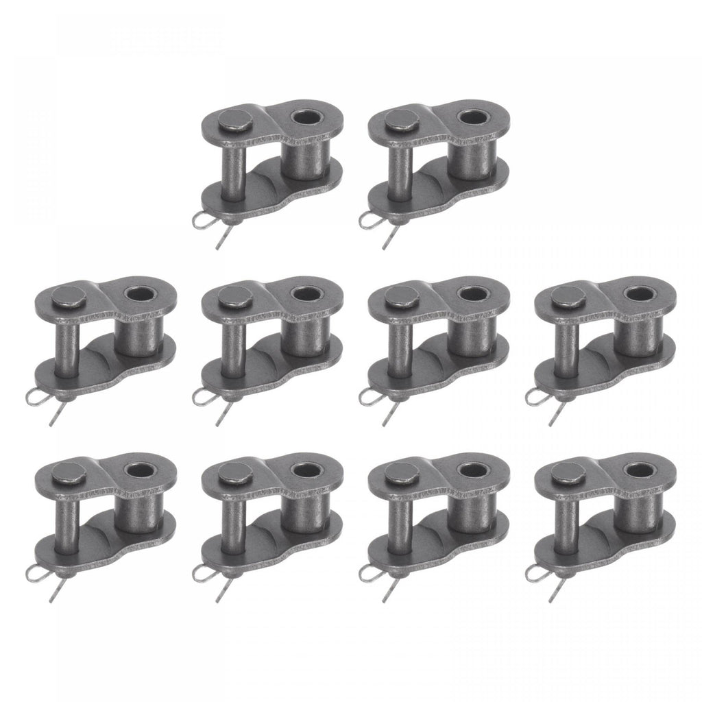 uxcell 10Pcs #40 Chain Offset Half Link Roller, 1/2" Pitch Carbon Steel, Standard Chain End Connector Split Links for 08A Chain