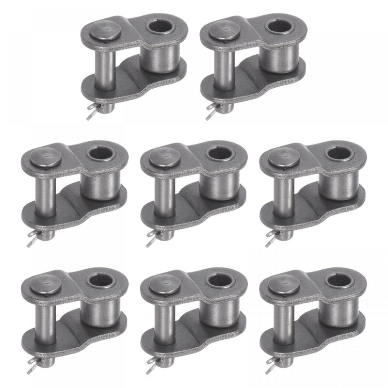 uxcell 8Pcs Chain Offset Half Link Roller, 1/2" Pitch Carbon Steel, Standard Chain End Connector Split Links for 08B Chain