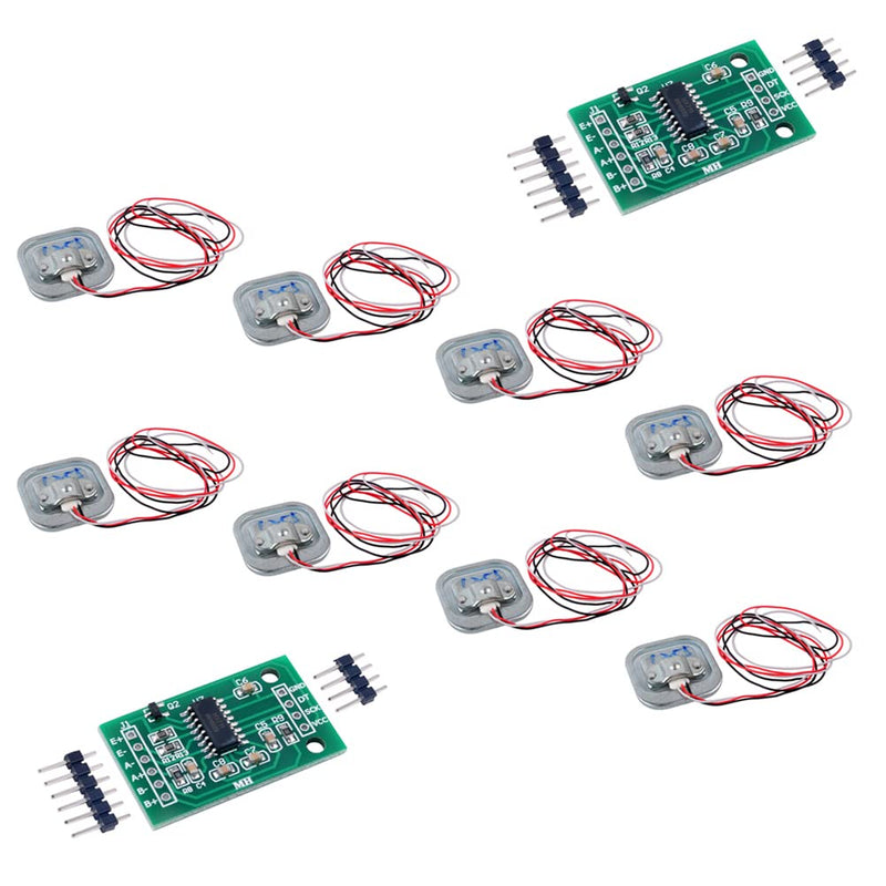 DIYmalls 8pcs Load Cell 50kg Weight Sensor Half Bridge Strain Gauge Human Body Digital Scale + 2pcs HX711 Amplifier AD Module for Arduino