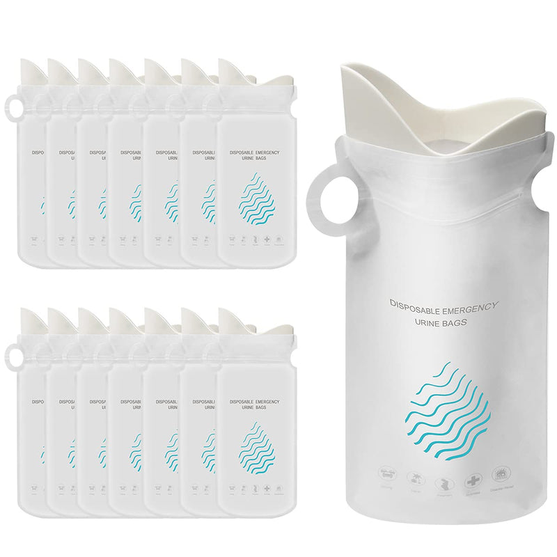 OUMEE 8/12/20 Pack 700ML Emergency Disposable Urinal Bags, Camping Pee Bags Unisex Urine Bag Vomit Bag for Travel Traffic Jam Portable Toilet Pee Bags for Men Women Children Patient White-12 Pack