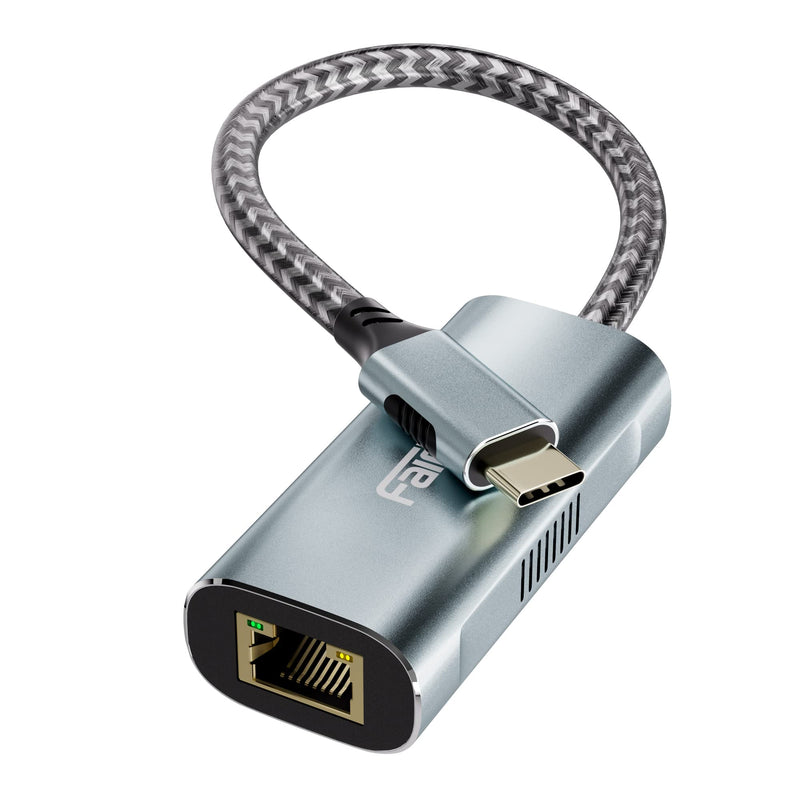 2.5G USB C to Ethernet Adapter, fairikabe USB Type C to LAN Network Adapter Gigabit Compatible with Thunderbolt 3, for Mac, MacBook Air, MacBook Pro, iPad Pro, iPad Air, Laptop, Computer