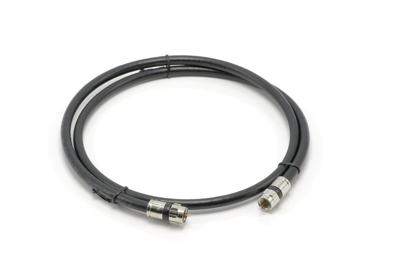 2' Feet, Black RG6 Coaxial Cable (Coax Cable) with Weather Proof Connectors, F81 / RF, Digital Coax - AV, Cable TV, Antenna, and Satellite, CL2 Rated, 2 Foot 2 Feet (0.6 Meter)