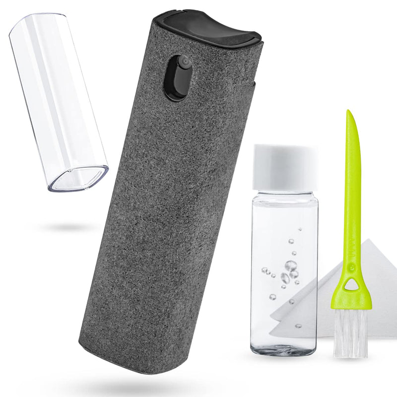 Screen Cleaner Touchscreen Mist Spray, walrfid Cleaning Kit for Electronic Smart Phone TV, Laptop, Tablet, PC, Computer Monitor LCD Flat Screens, Eyeglasses, Compatible with iPhone iPad MacBook Pro Grey