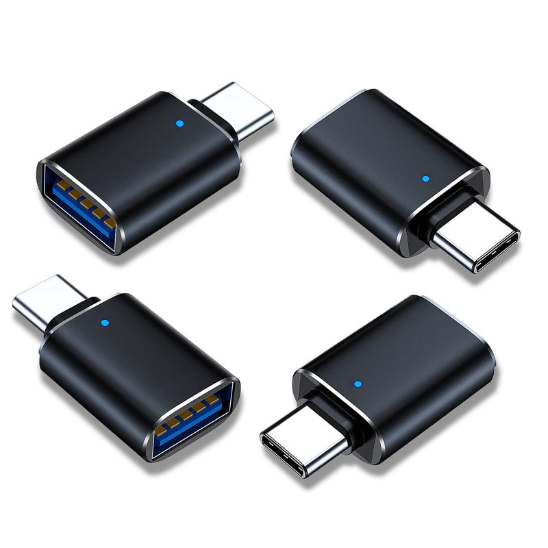 USB C to USB 3.1 Adapter for MacBook pro, 10Gbps USB Female to USBC Male Adapter Cable, USB 3.0 to USB-C Adapter for Laptop PC iMac iPad pro, USB 3.2 Type c Converter Black-4Pack