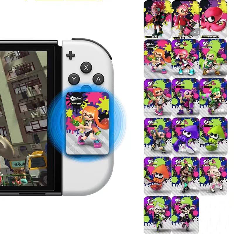 17pcs NFC Cards for Splatoon 3 and Splatoon 2 Mini Cards Compatible with Switch Wii U and New 3DS