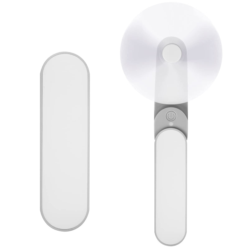 Nezylaf Handheld Mini Fan, 2 Speeds Rechargeable Quiet Mini Fan[9-15 Working Hours], Portable USB Small Pocket Fan, Personal Fan with Power Bank for Trave,Outdoor or Indoor White