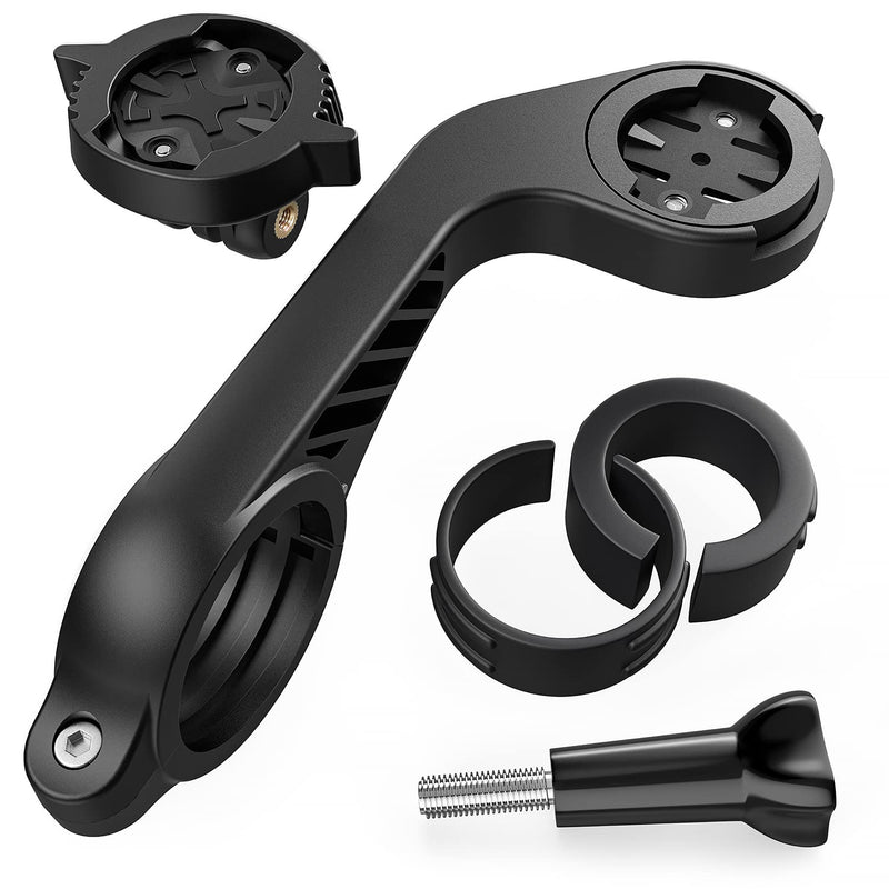 TUSITA Flush Out Front Mount and Quarter-Turn to Friction Flange Mount Adapter Compatible with Garmin Edge GPS Bike Computer, XOSS G/G+ - Cycling Handlebar 25.4mm 31.8mm Light Holder Camera Bracket