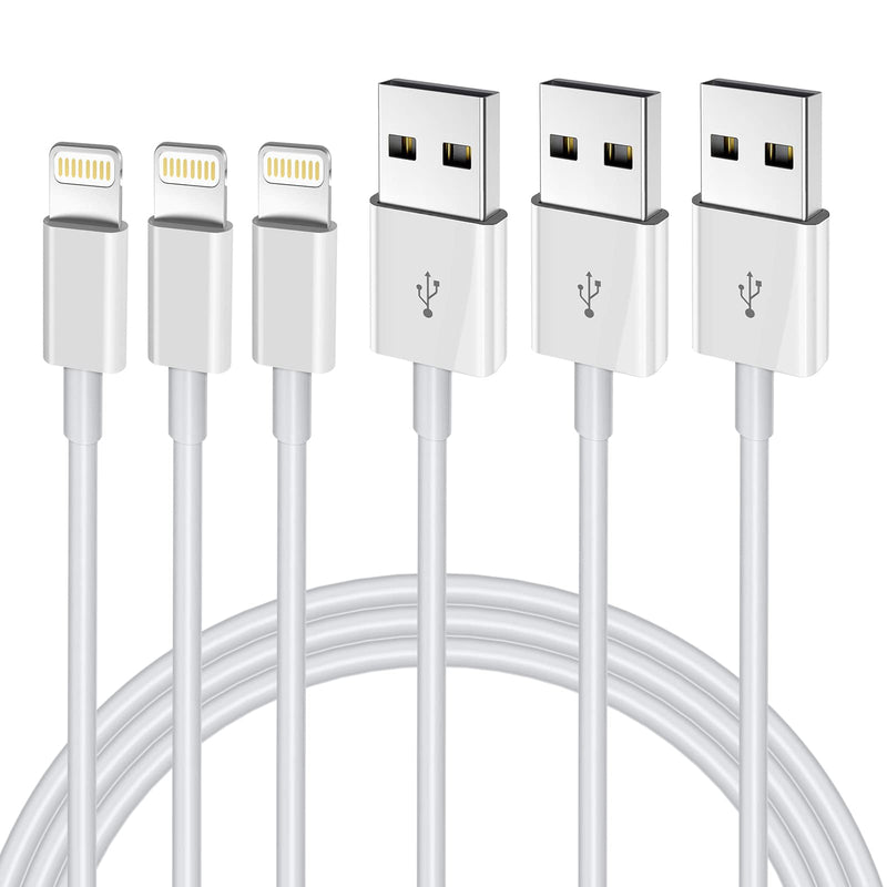 iPhone Charger 3FT, [Apple MFi Certified] Lightning Cable Original 3Pack USB Power Fast Charging Data Sync Transfer Cord Compatible with iPhone 13/12/11 Pro Max/XS MAX/XR/XS/X/8/7/Plus/6S/6/SE/5S（3FT）