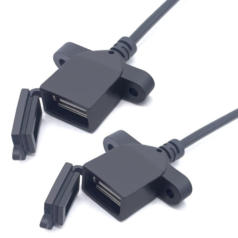 USB Female Socket DustProof Cap Cable USB (AF) Type A Female Data Cable with Dustproof Cover Locked Dust-Proof USB 2.0 Female Port with Dustproof Cap Cover 2PCS