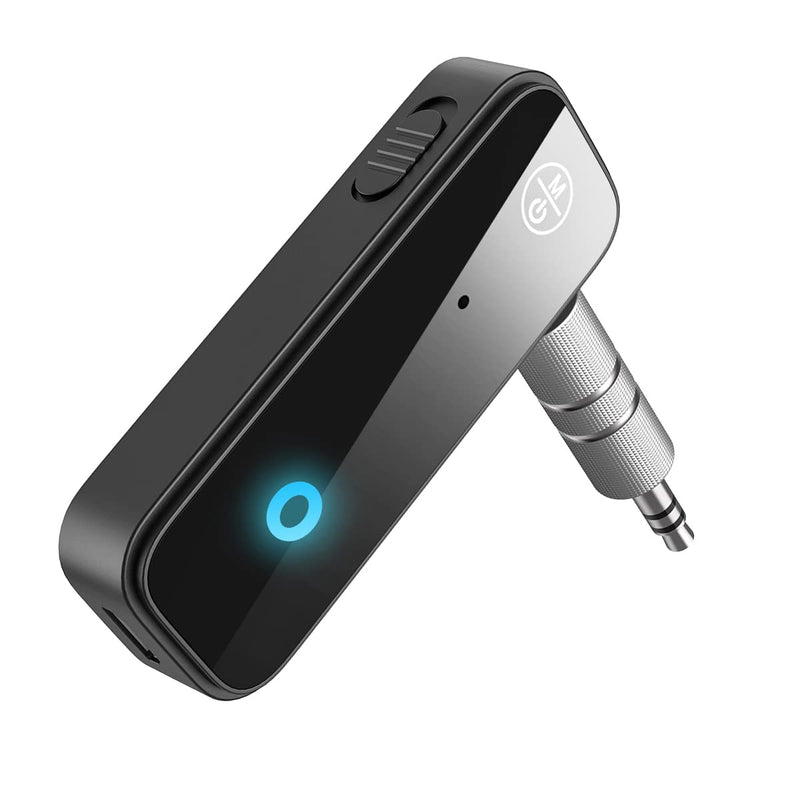 JXTZ (Upgraded) Bluetooth AUX Adpater for Car, Bluetooth Transmitter and Receiver, 3.5mm Aux Bluetooth Car Adapter, Wireless Audio Receiver for Car Stereo/Home Stereo/Headphones/Speaker/Laptop/TV Glossy Black