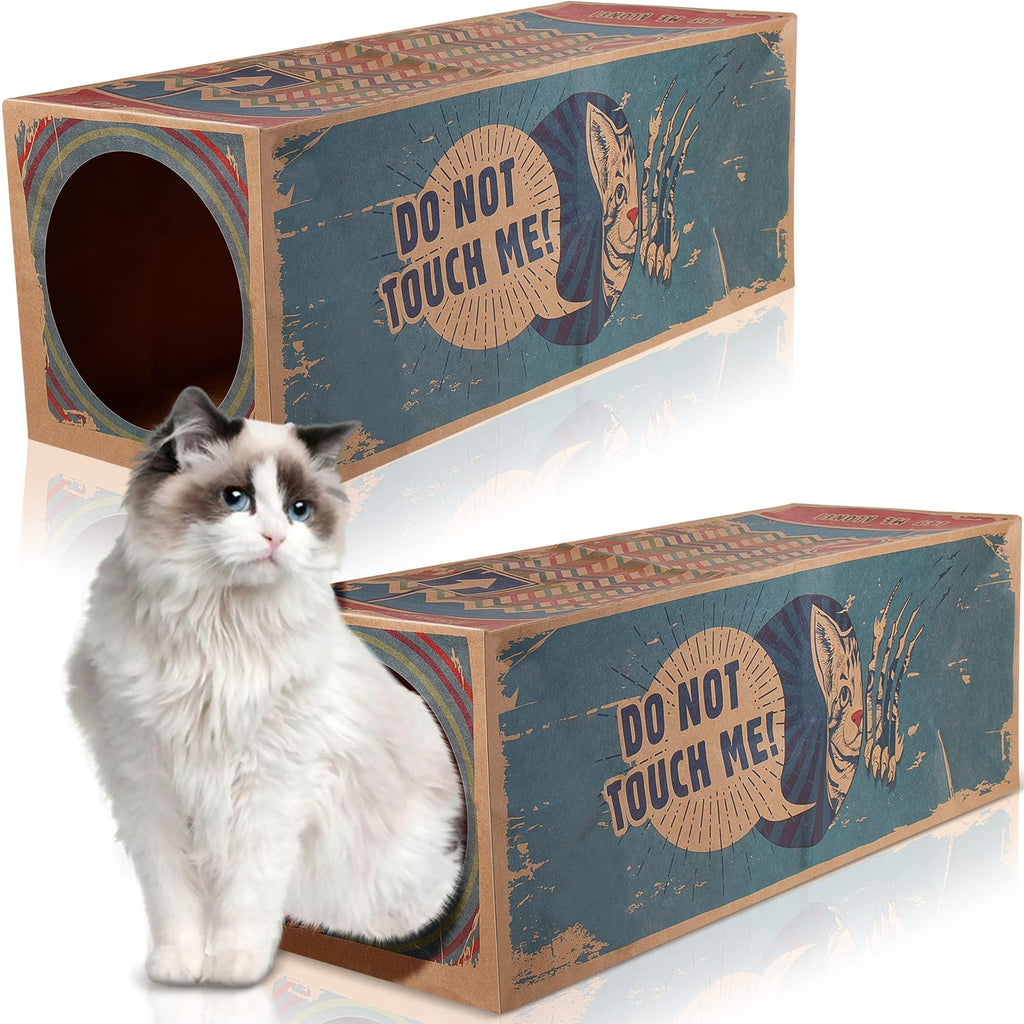 2 Pcs Cat Paper Bag Tunnels Cat Tunnel Toy for Indoor Cats Cat Collapsible Paper Bag Tunnel Cat Tube Funny Cat Hideaway Hide and Seek Cat Play Tunnels for Kittens, Cats, Rabbits, Ferrets, Guinea, Pigs