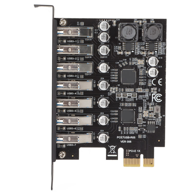 Dpofirs PCIE to USB 3.2 7 Port Expansion Card, PCI Express USB Add in Card, Internal USB 3.2 7 Port Front Expansion Card for Win XP Win 7 Win 8 Win 10 Win 11 Linux