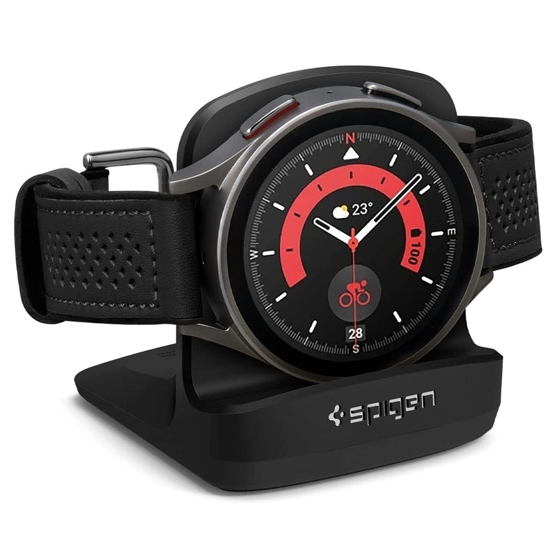Spigen S353 Designed for Galaxy Watch5 Charger Stand (40, 44mm) / Galaxy Watch5 Pro 45mm Stand - Black