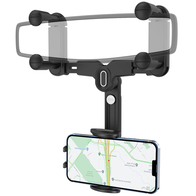 Phone Mount for Car, 360° Rotatable and Retractable Car Phone Holder Mount, Multifunctional Rotating Car Phone Holder Mount Universal Adjustable Rear View Mirror Cell Phone Holder for All Smartphones