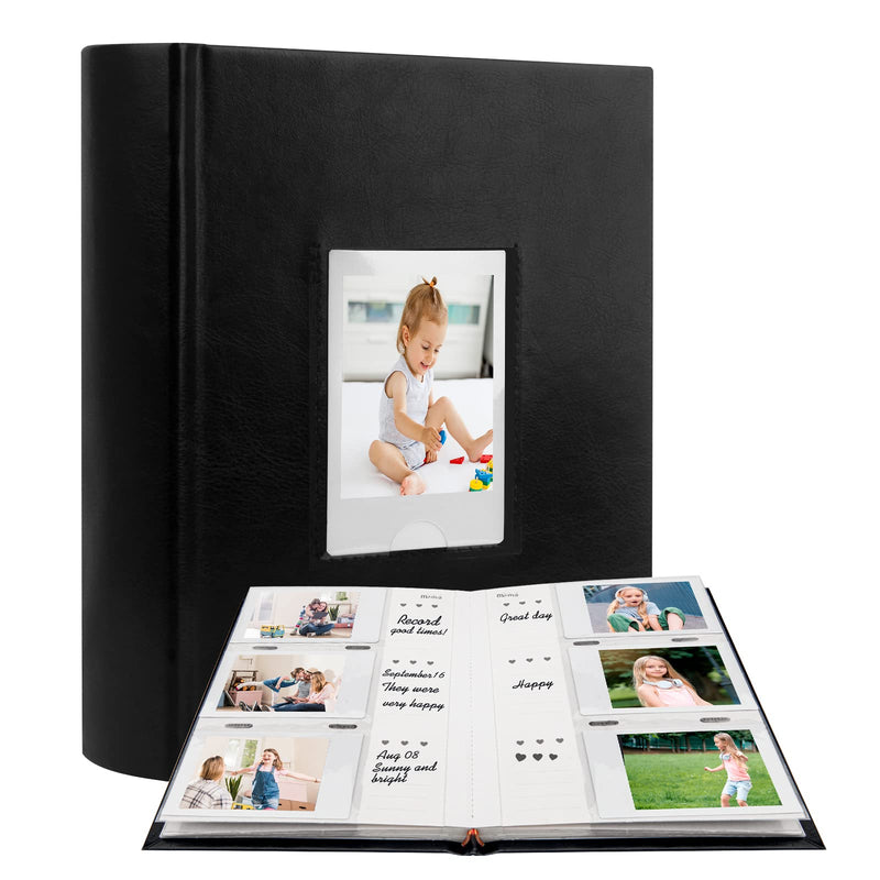 Photo Album for Fujifilm Instax Mini Camera, 180 Pockets Instax Mini Album with Memo Areas, 2X3 Photo Album for Polaroid 2x3 ZINK Film Camera, Fujifilm Instax Mini 11 9 8 40 Evo Instant Camera, Black