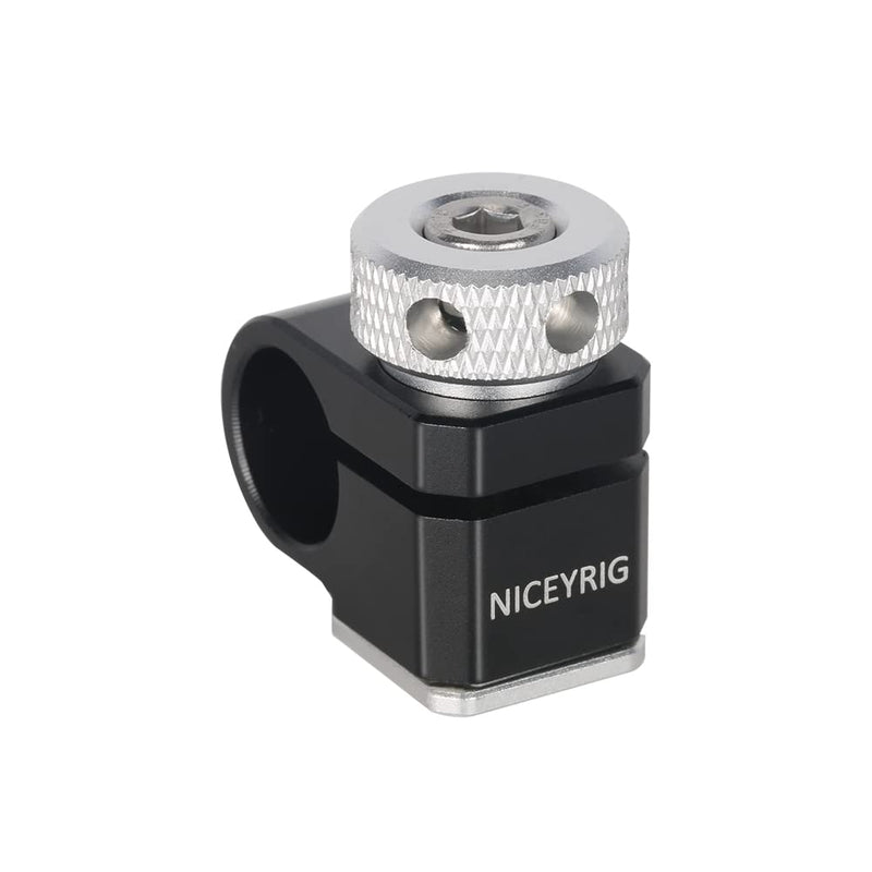 NICEYRIG 15mm Single Rod Holder Camera Hot Shoe Mount 15mm Rod Rail Support for Follow Focus, EVF Mount - 478