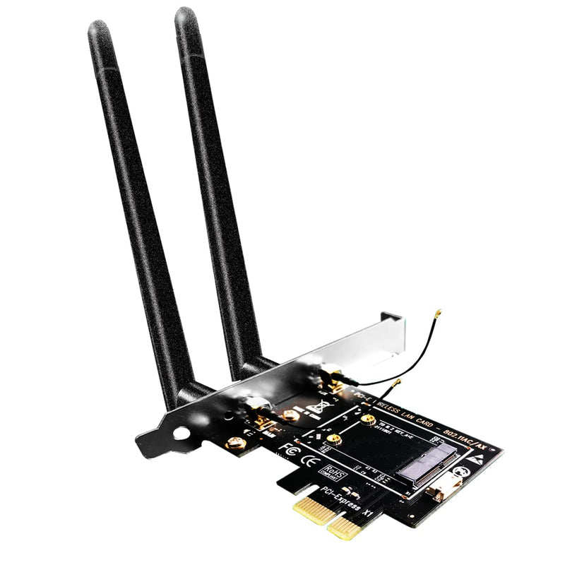 GLOTRENDS Mini PCIe Wireless PCIE Adapter with SMA Antenna for Half High Mini PCIe Wireless Network Card (Not Include Wireless Network Card )