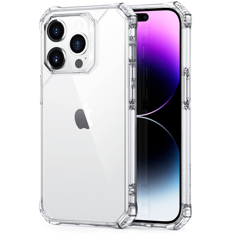 ESR Air Armor Case, Compatible with iPhone 14 Pro Max Case, Military-Grade Drop Protection, Shock-Absorbing Air-Guard Corners, Yellowing Resistant, Hard Acrylic Back, Scratch Resistant, Clear