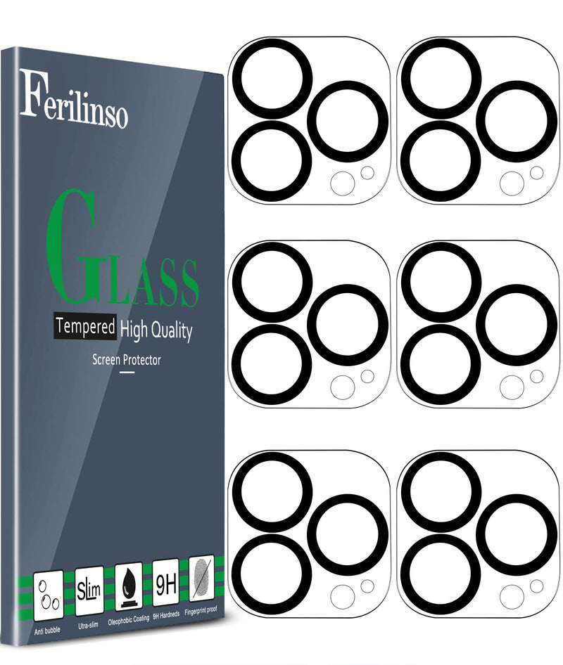 [6 Pack] Ferilinso Camera Lens Protector for iPhone 14 Pro iPhone 14 Pro Max Accessories Camera Cover 9H Glass Unbreakable Protection Case Friendly No Distortion or Difference in Picture Quality