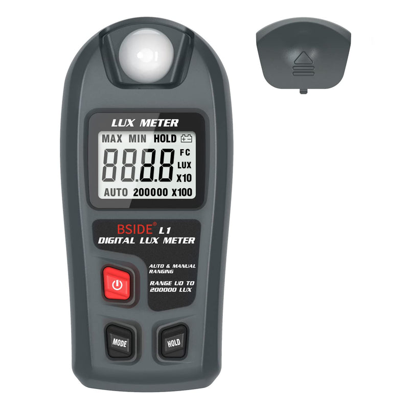 BSIDE Digital Light Meter Lux Tester Illuminance Luxmeter, 0-200,000 Lux Portable Environment Luminometer Photometer for Garden Film Indoor Classroom Plants LED Grow Light Photography