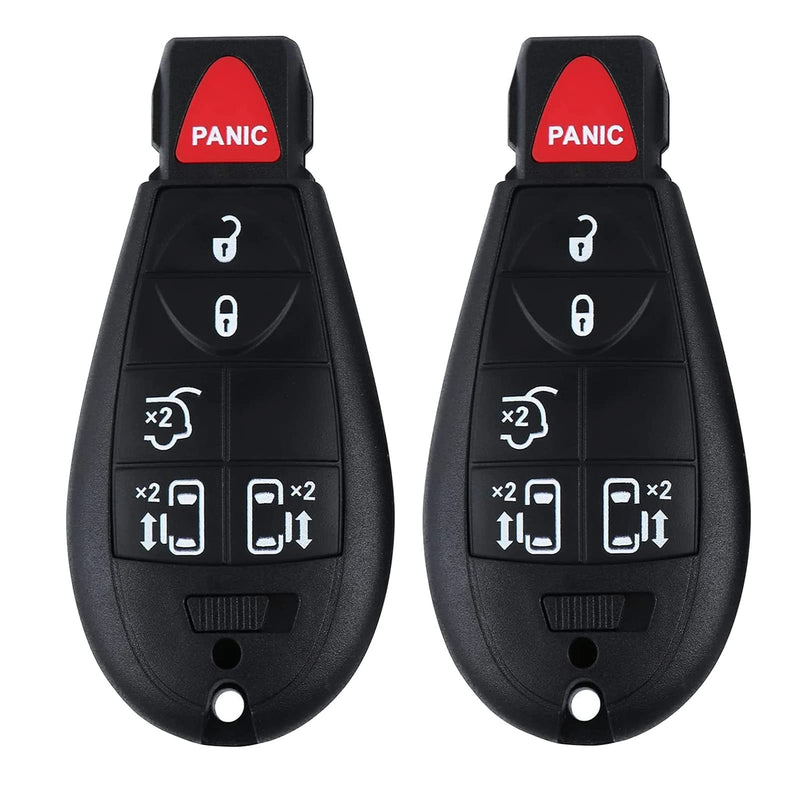 6 Buttons Keyless Entry Remote Control Car Key Fob for Chrysler Town and Country 2008-2016 Dodge Grand Caravan 2008-2020（M3N5WY783X） Pack of 2