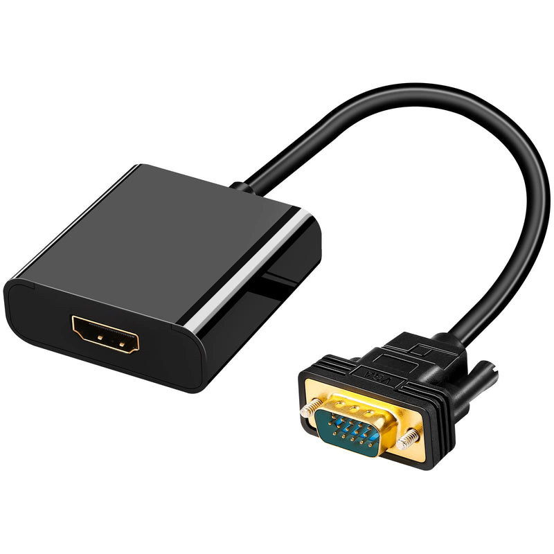 VGA to HDMI Adapter, 1080P VGA Male to HDMI Female Converter for Computer, Desktop, Laptop, PC, Desktop, Monitor, Projector, HDTV