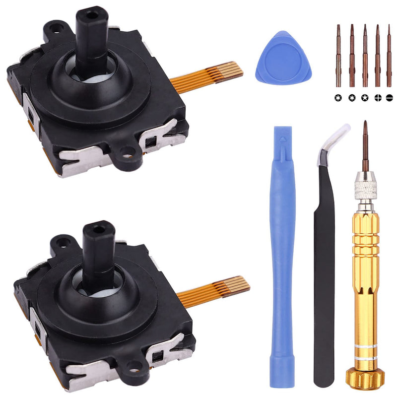 IKPEK 2Pcs Joystick Replacement for Oculus Quest 2 Controller, Joystick Analog Thumb Stick Repair Kit for Oculus Quest 2 Accessories Black - 2 Pack