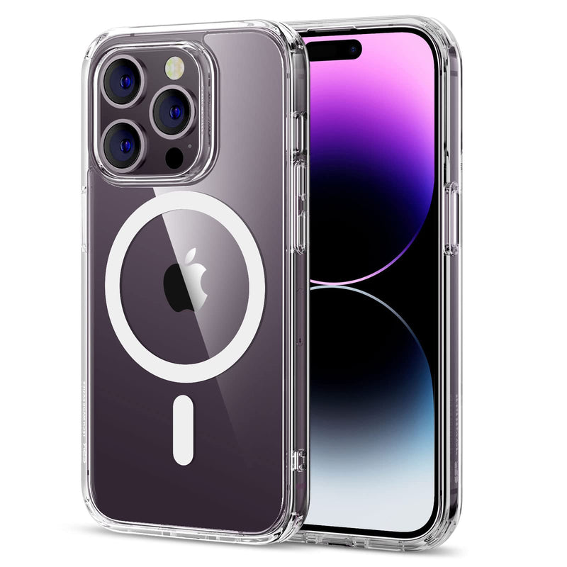ESR Classic Hybrid Magnetic Case with HaloLock, Compatible with iPhone 14 Pro Max case, Compatible with MagSafe, Clear