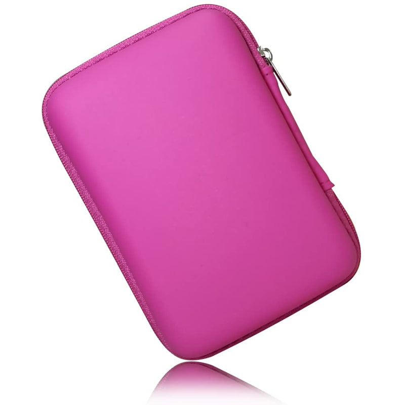 Hard Drive Carrying Case Storage Organizer Bag Multi-Purpose Universal Carry Pouch Compatible with Western Digital WD Elements Seagate, 2.5’’ EVA Shockproof Travel Case (Pink) Pink