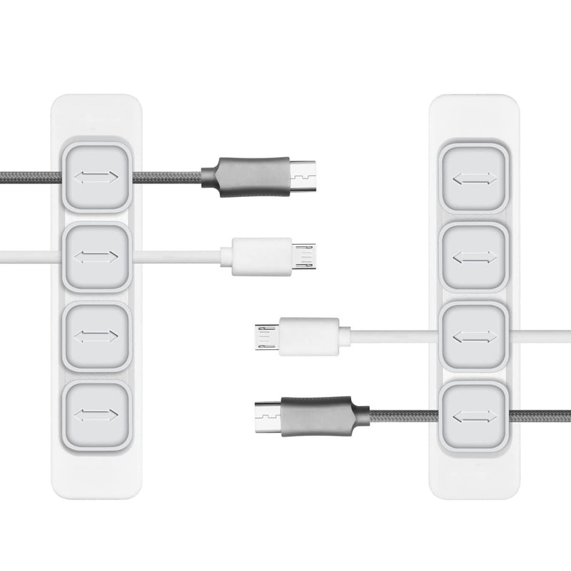 Yugoo Magnetic Cable Organizer, Magnetic Cable Clips, Cable Holder Clips Organizer, Desktop Cord Management for All Wires (2 Pack, White)