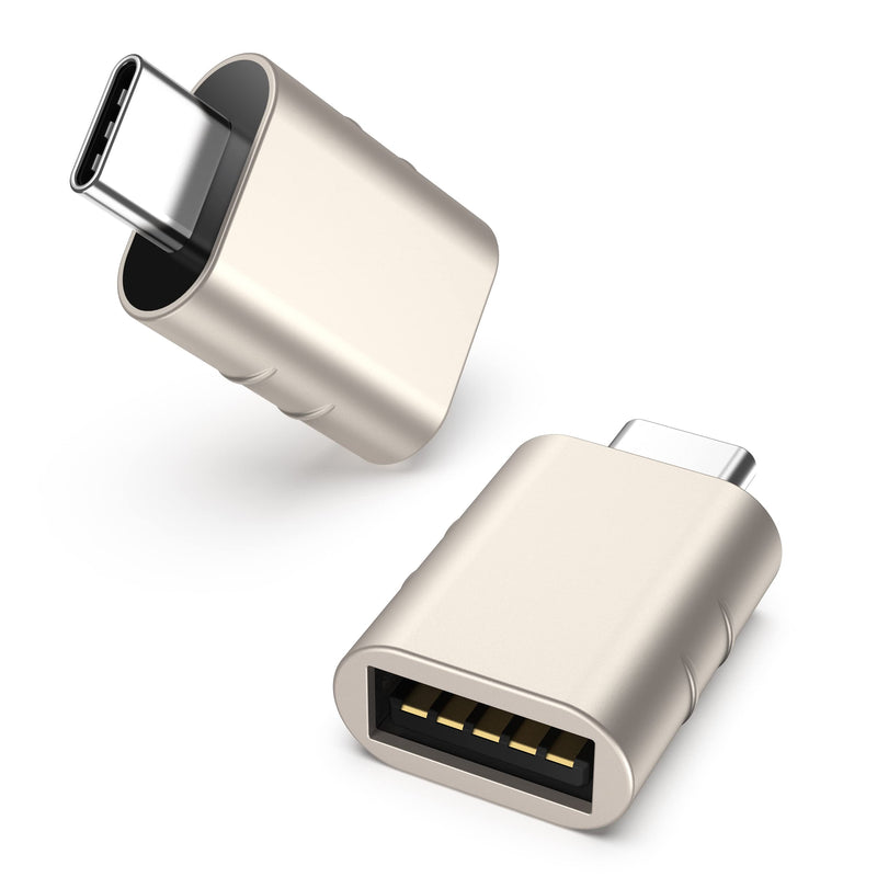 Syntech USB C to USB Adapter Pack of 2 USB C Male to USB3 Female Adapter Compatible with MacBook Pro 2021 iMac iPad Mini 6/Pro MacBook Air 2022 and Other Type C or Thunderbolt 4/3 Devices Starlight
