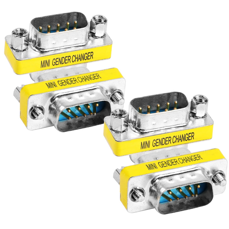 MEIRIYFA DB9 Gender Changer D-SUB 9 Pin RS-232 Connector Serial Port Cable Coupler Adapter for Serial Applications-4Pcs (Male to Male) Male to Male