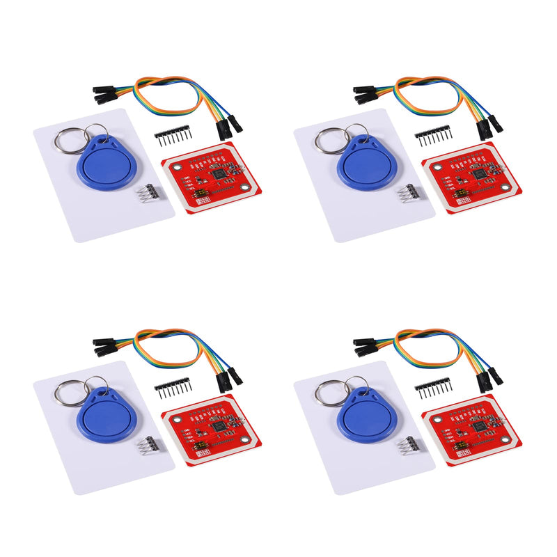 DIANN PN532 NFC NXP RFID Module V3 Kit Near Field Communication Reader Module Kit I2C SPI HSU with S50 White Card Key Card for DIY Smart Phone Android Phone (4-Pack) 4-Pack